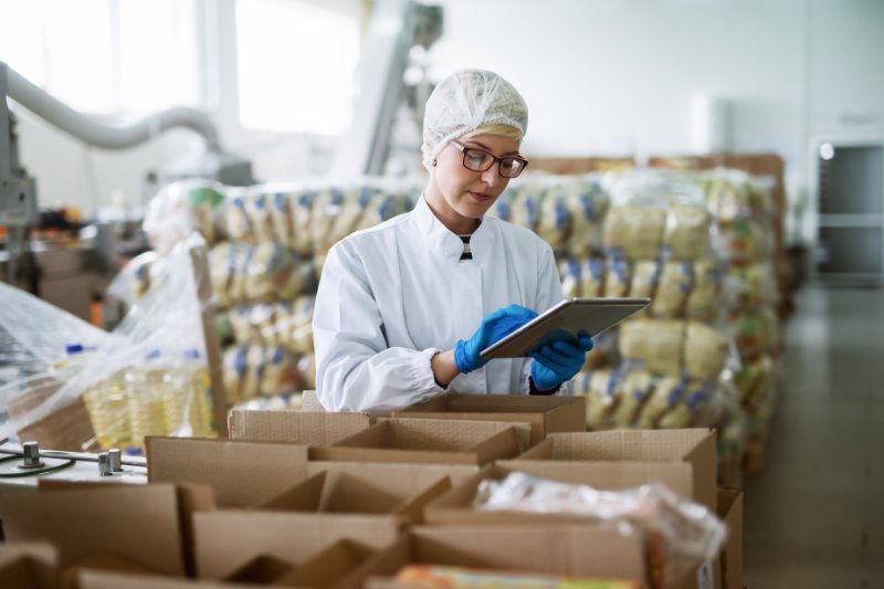 Food inspector looks at imported items